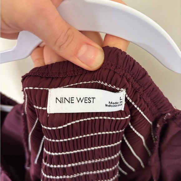 NWT Nine West Burgundy Square Neck Mini Dress - Picture 4 of 11